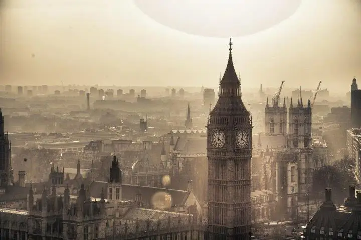 Misty London evening