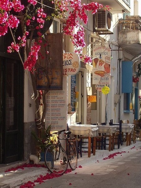 Street cafes in Greece