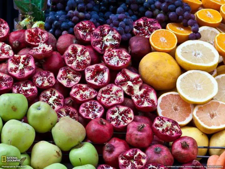 Fruit in the market in the historic Galata district in Istanbul, Turkey