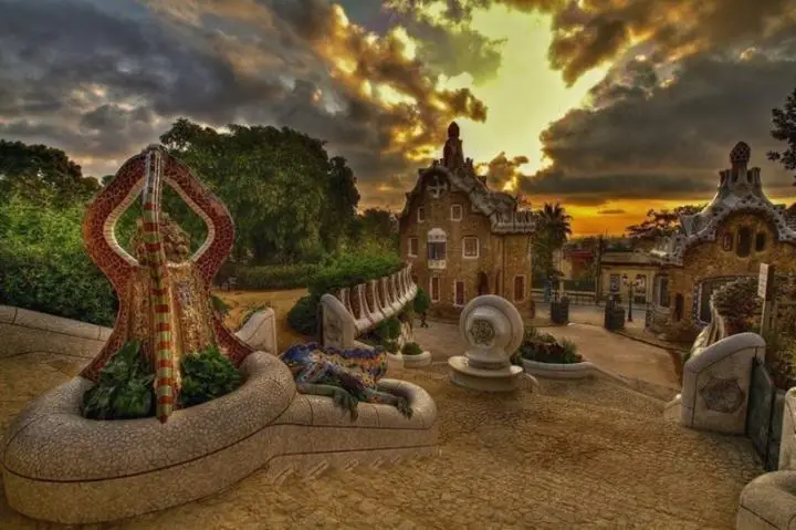 Gaudi Park in Barcelona is one of the most unusual and attracting tourists from around the world, parks in the world.