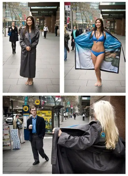 The advertising campaign of tourism in the streets of Sydney and Melbourne.