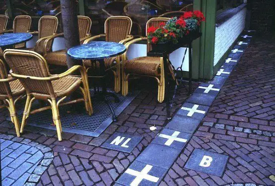 The border between the Netherlands and Belgium.