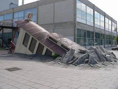 Entrance to the metro in Frankfurt, Germany.