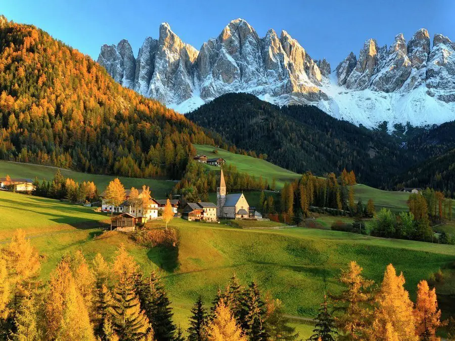 A village in the Dolomites Alps
