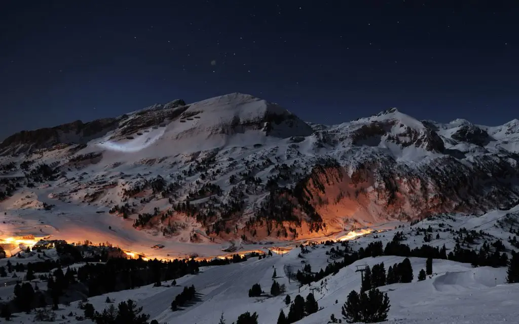 View of the village in the Alps