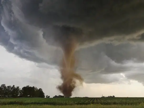 Tornado in the field, Nebraska, USA.