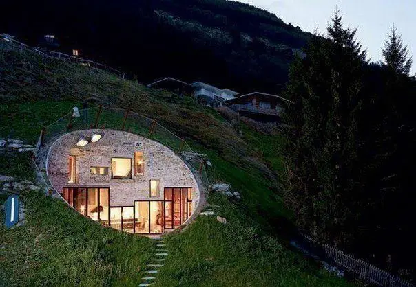 Unusual house in the Alps