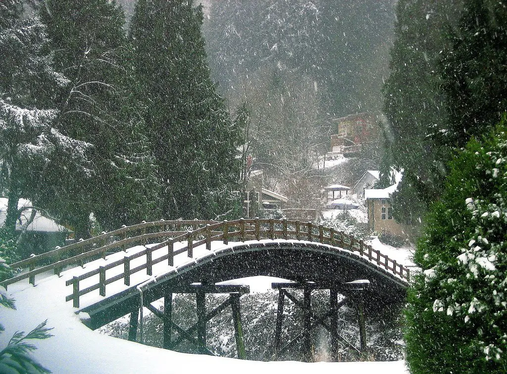Winter in the city of Bozel, Washington State