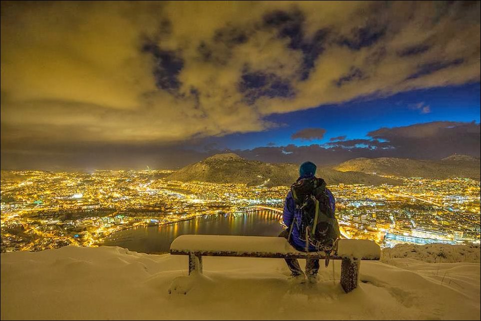 View of the winter Bergen