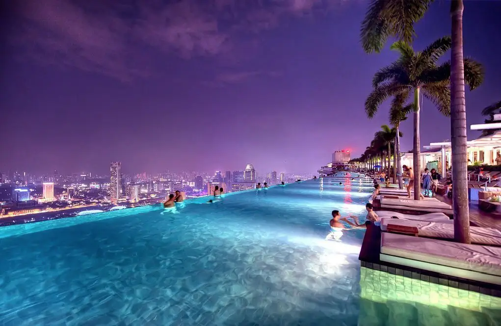 Rooftop swimming pool at Marina Bay Sands, Singapore