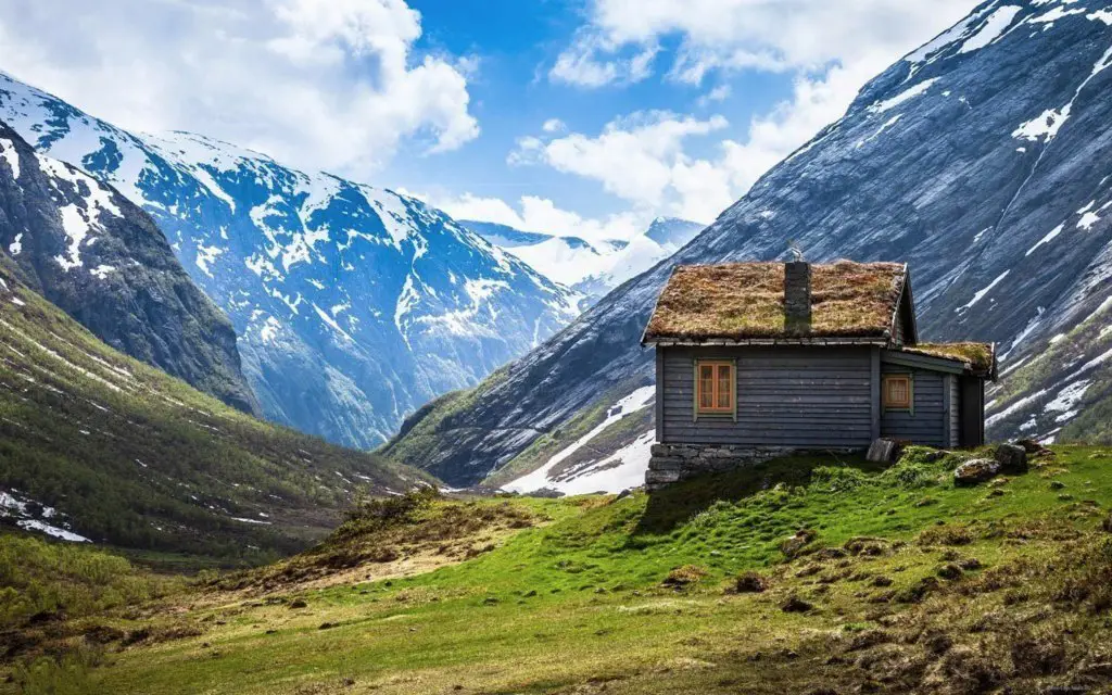 A secluded hut in the mountains, Norway