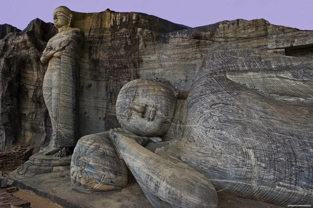 Buddha statues in the ancient city of Polonnaruwa, Sri Lanka