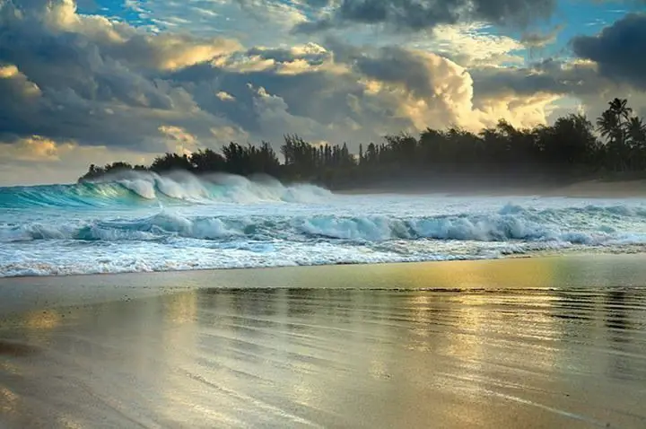 Evening beach, Hawaii, USA