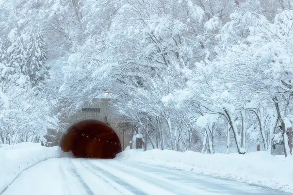 Tunnel in the suburb of Shirakawa, Japan