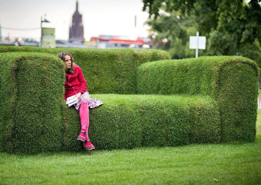 Unusual sofa in the park of Frankfurt am Main, Germany