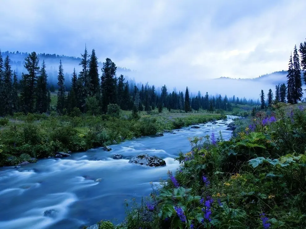 The Buiba River in the Ergaki Nature Park, Russia