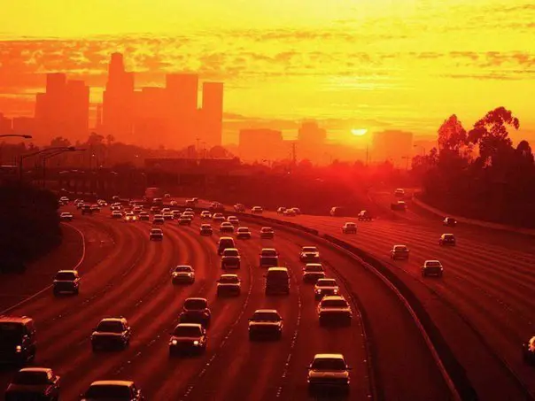 Sunset in Los Angeles, California, USA