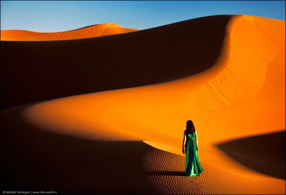 Morocco. In the sand dunes of the Sahara