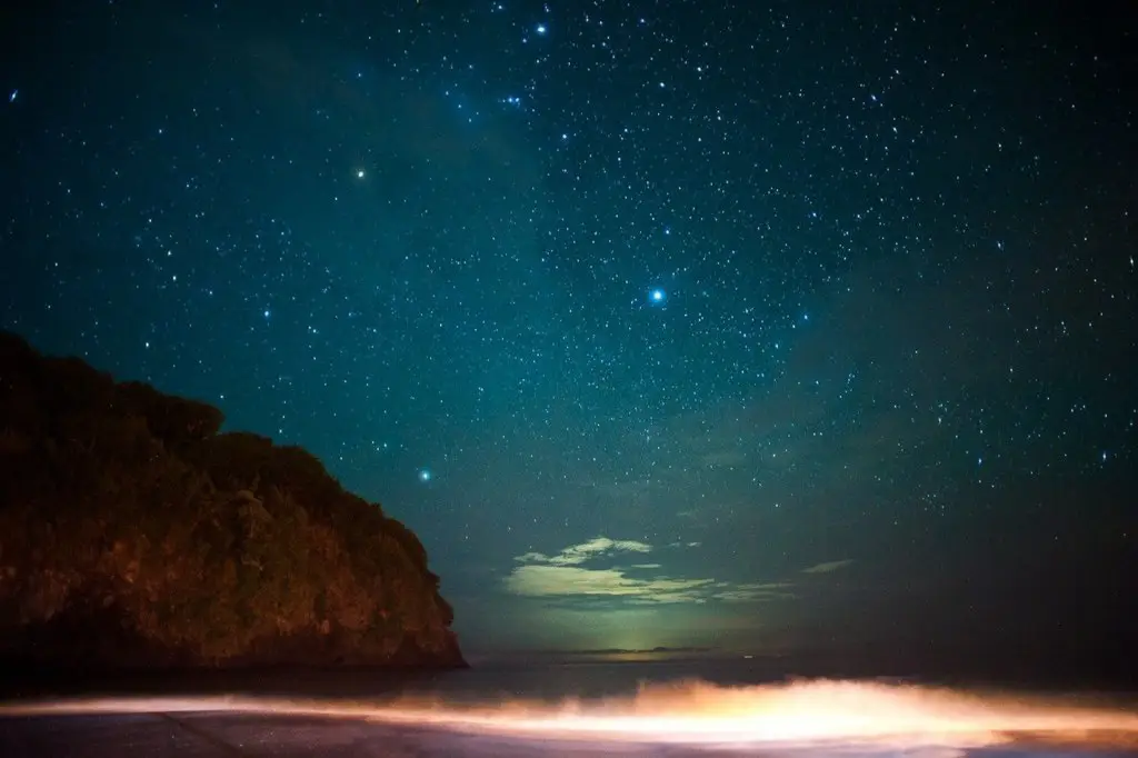 View of the night sky over the Indian Ocean, India