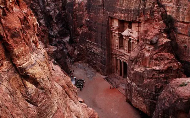 Ancient temple in the rock, Petra, Jordan