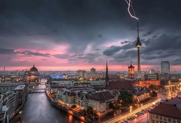 View of the evening Berlin, Germany