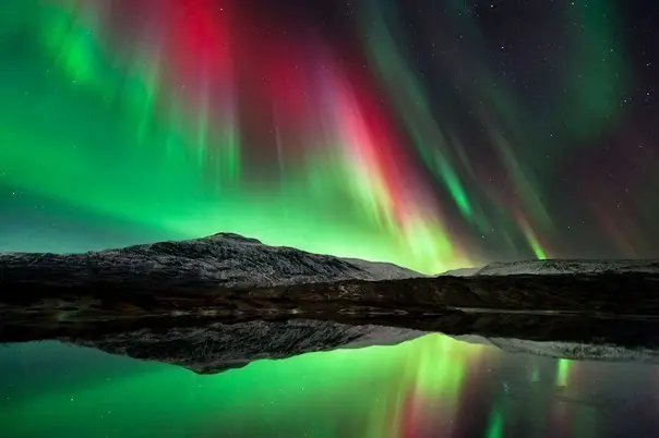 Northern lights in the night sky, Norway