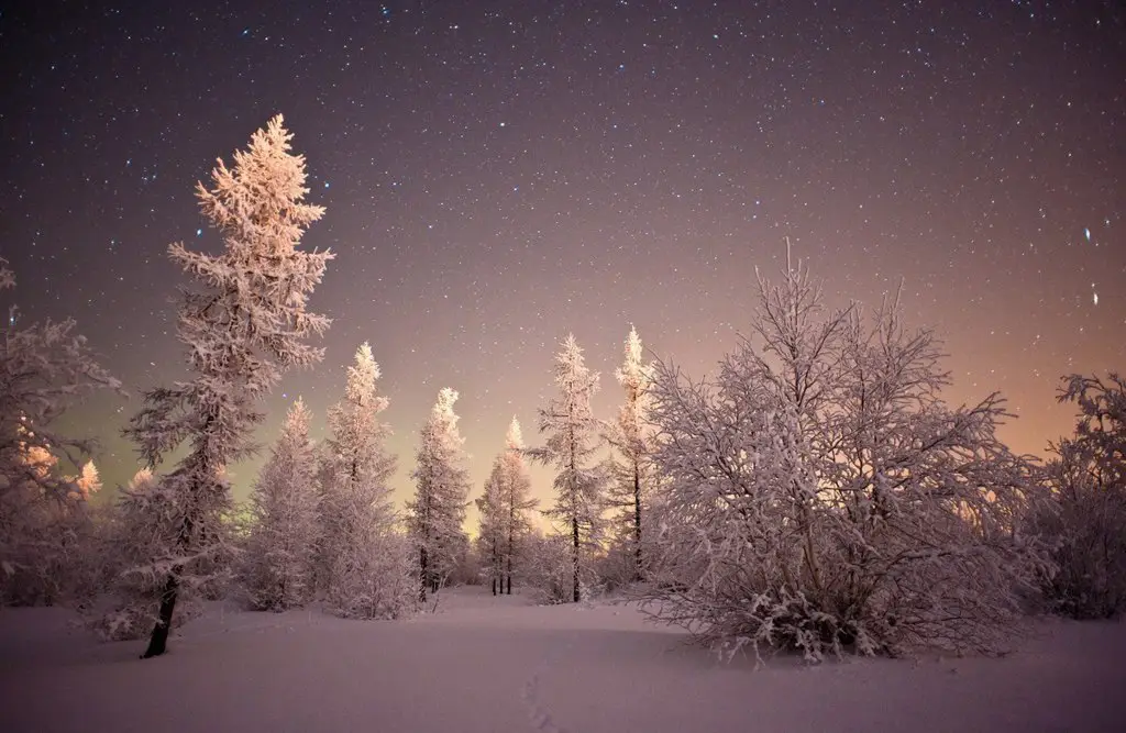Night on the Yamal Peninsula, Russia