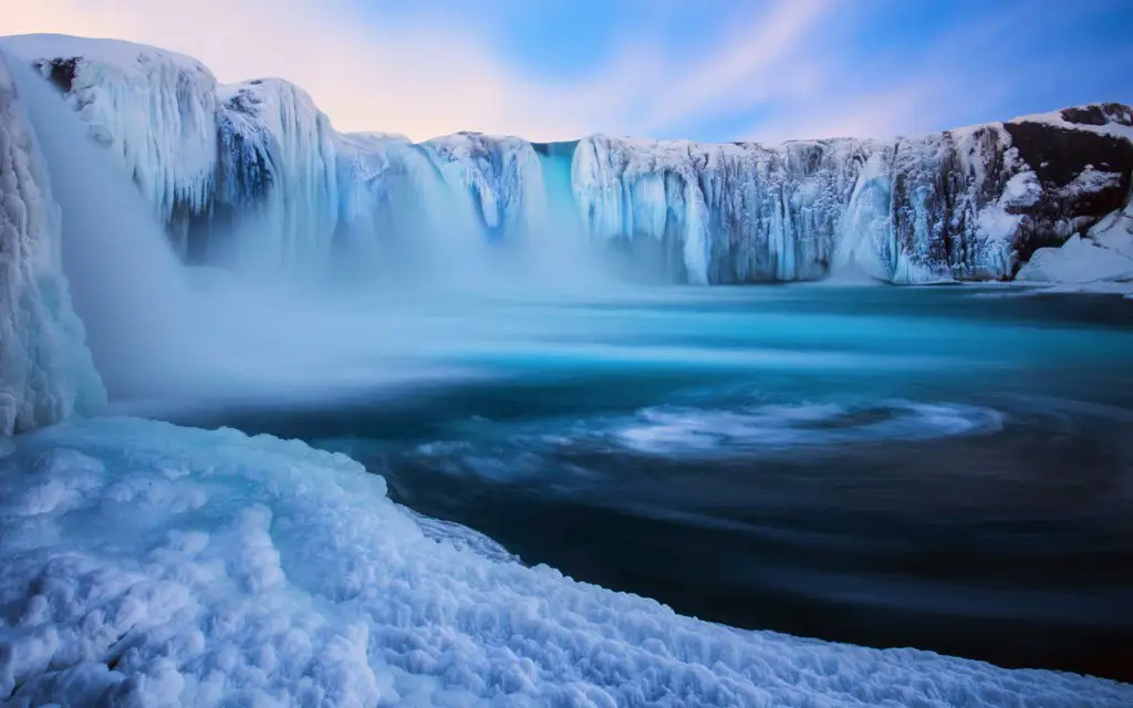 Waterfall Godafos, Iceland