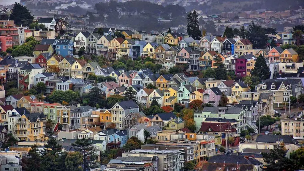 View of a sleeping area in San Francisco, California, USA