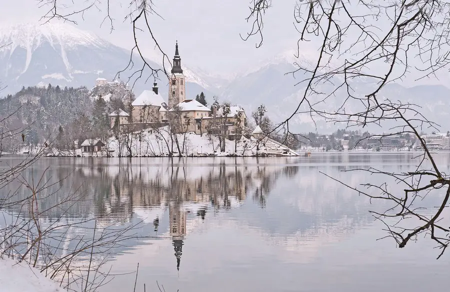 Winter Lake Bled, Slovenia