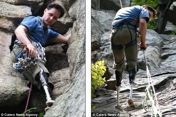 Courageous Hugh Herr is a climber without legs.
