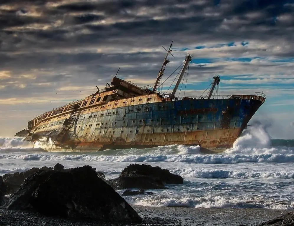 Abandoned ship, Betancuria, Las Palmas, Spain
