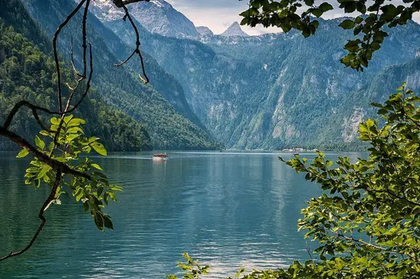 Azure Lake Koenigssee in Bavaria, Germany