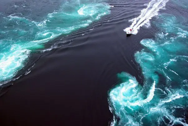 The strongest tidal current in the world Saltstraumen, Norway
