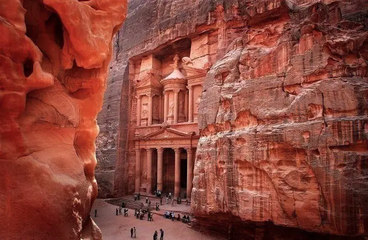 Ancient temple in the rock, Petra, Jordan