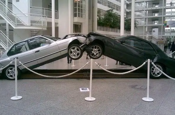 Monument to the confrontation of BMW and MERCEDES