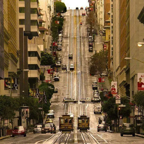 Street in Nob Hill, San Francisco, California, USA