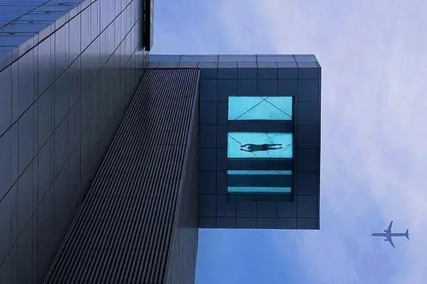 Glass-bottomed swimming pool in Shanghai, China