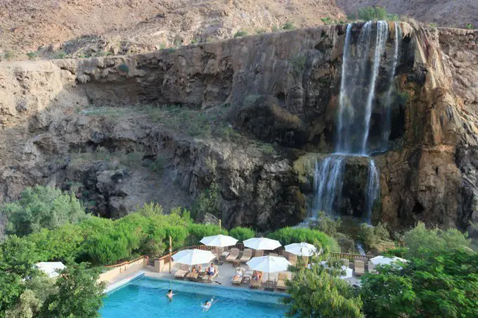 Waterfall at Six Senses Hotel, Jordan