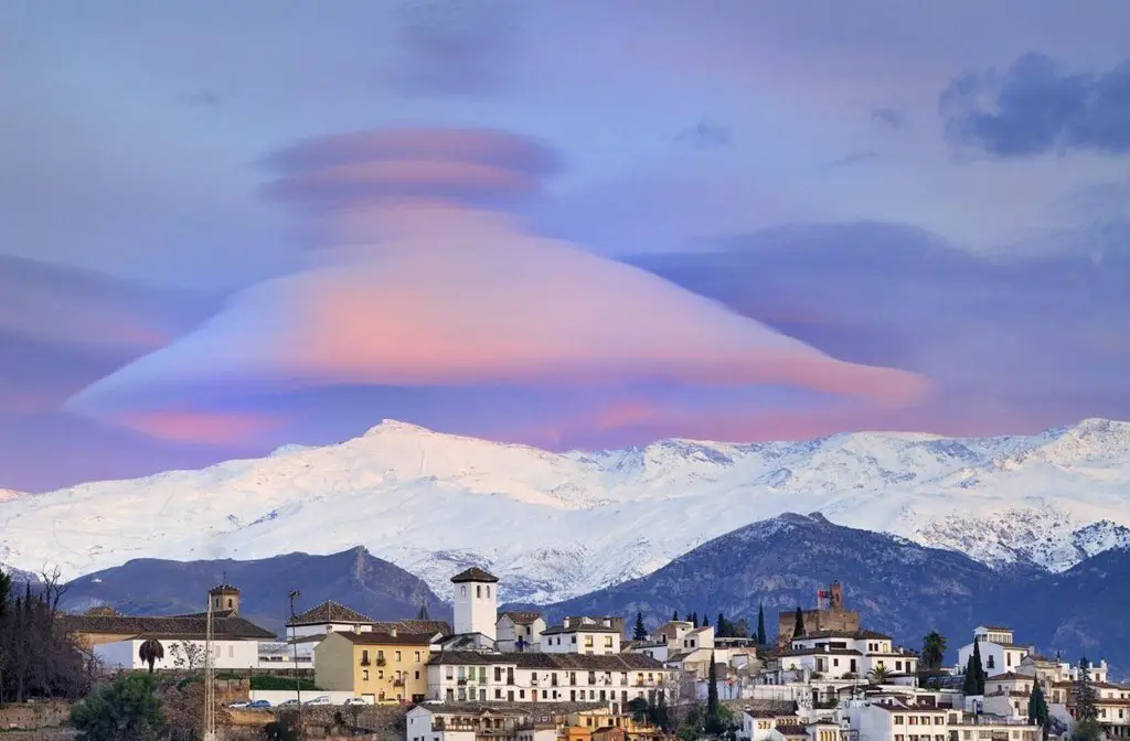 Cloud over the mountains of Sierra Nevada, Spain