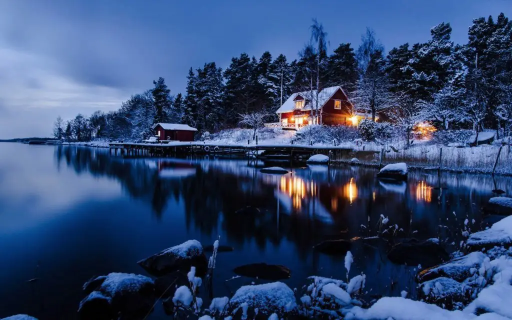 Winter cottage on an island near Stockholm, Sweden