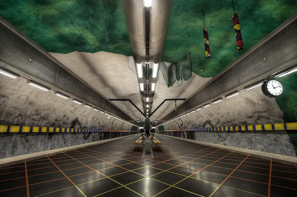 Chic subway station in Stockholm