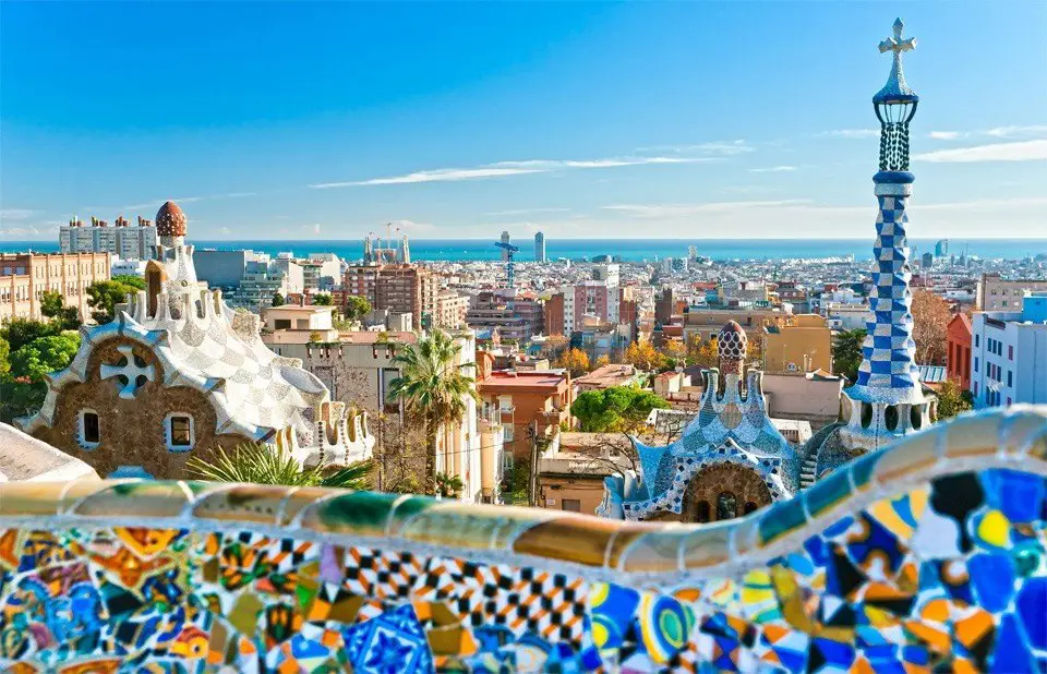 Unusual view of Barcelona, ​​Spain