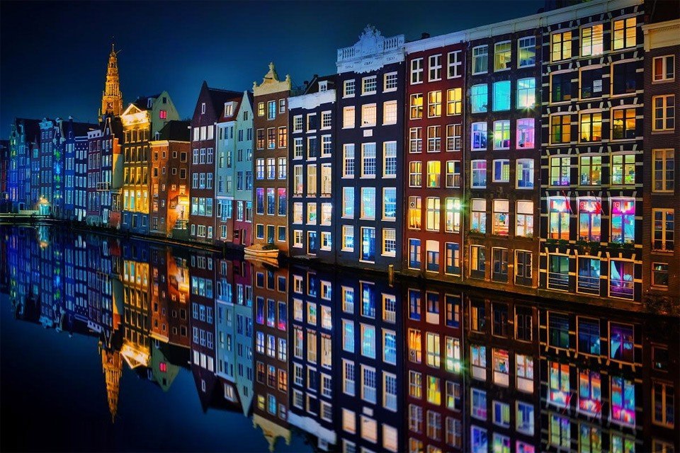 Ночной Амстердам, Нидерланды