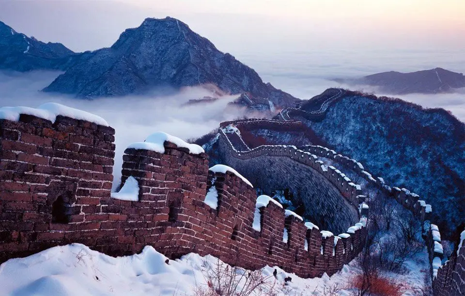 Great Chinese wall under the snow