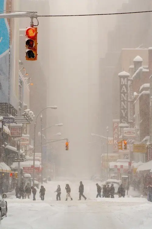 Blizzard in New York, USA