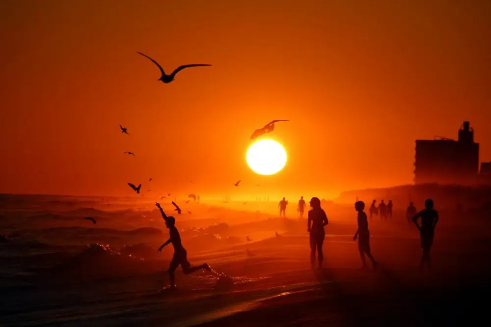 Sunset on the beach in Pensacola, USA