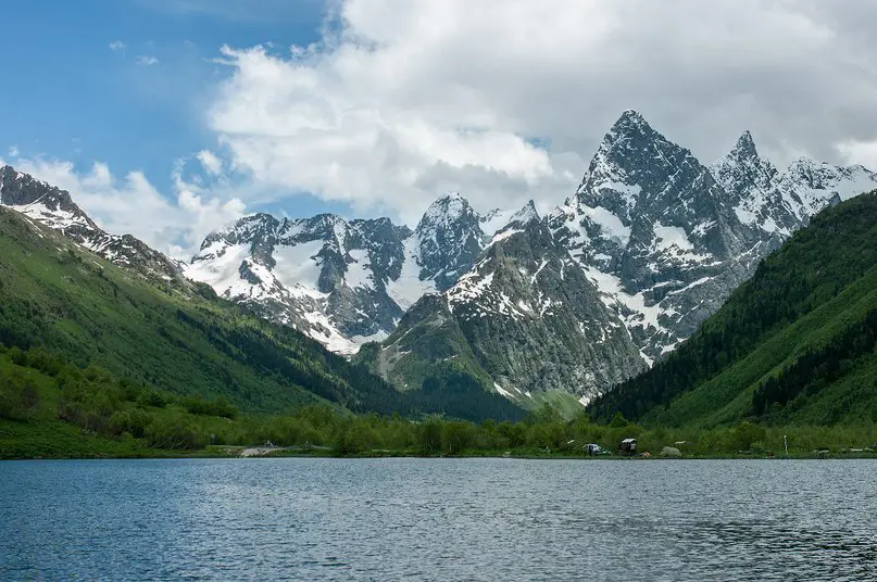 Lake Tumanly-Kel (Trout Lake). <br> Gonachir Gorge. Karachay-Cherkess Republic