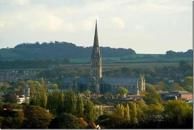 Salisbury Cathedral. Gothic Cathedral of the Virgin Mary in the English city of Salisbury