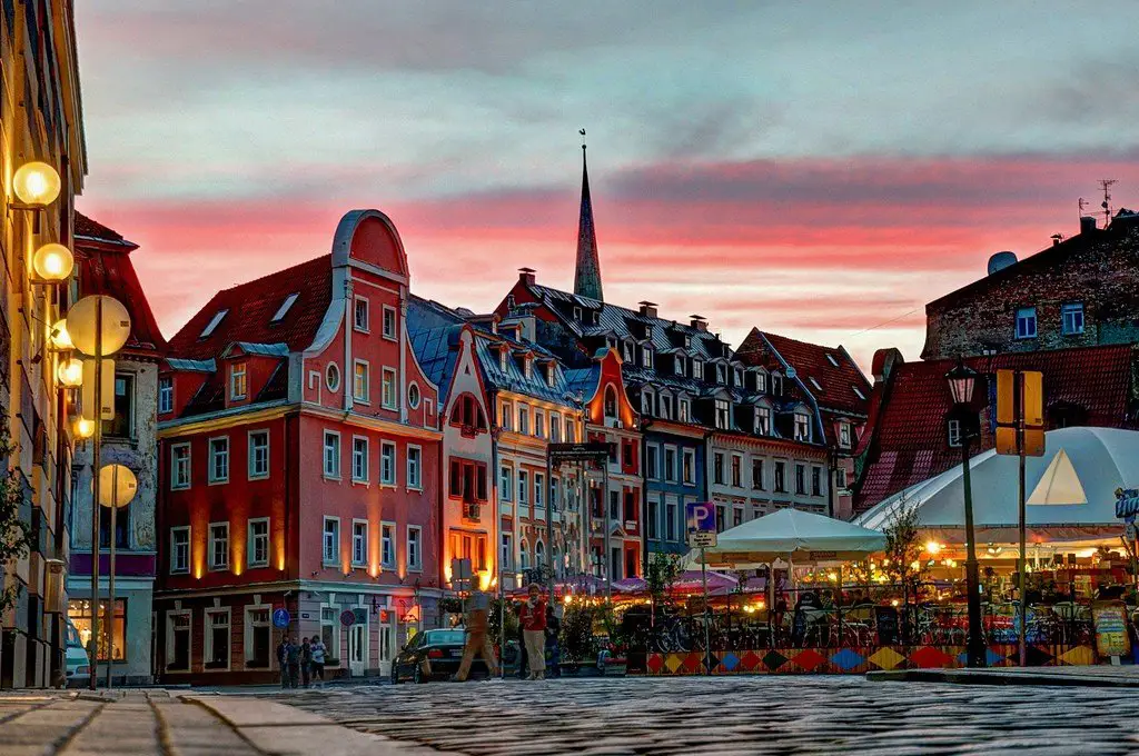 Street Tirgonyu in Riga, Latvia